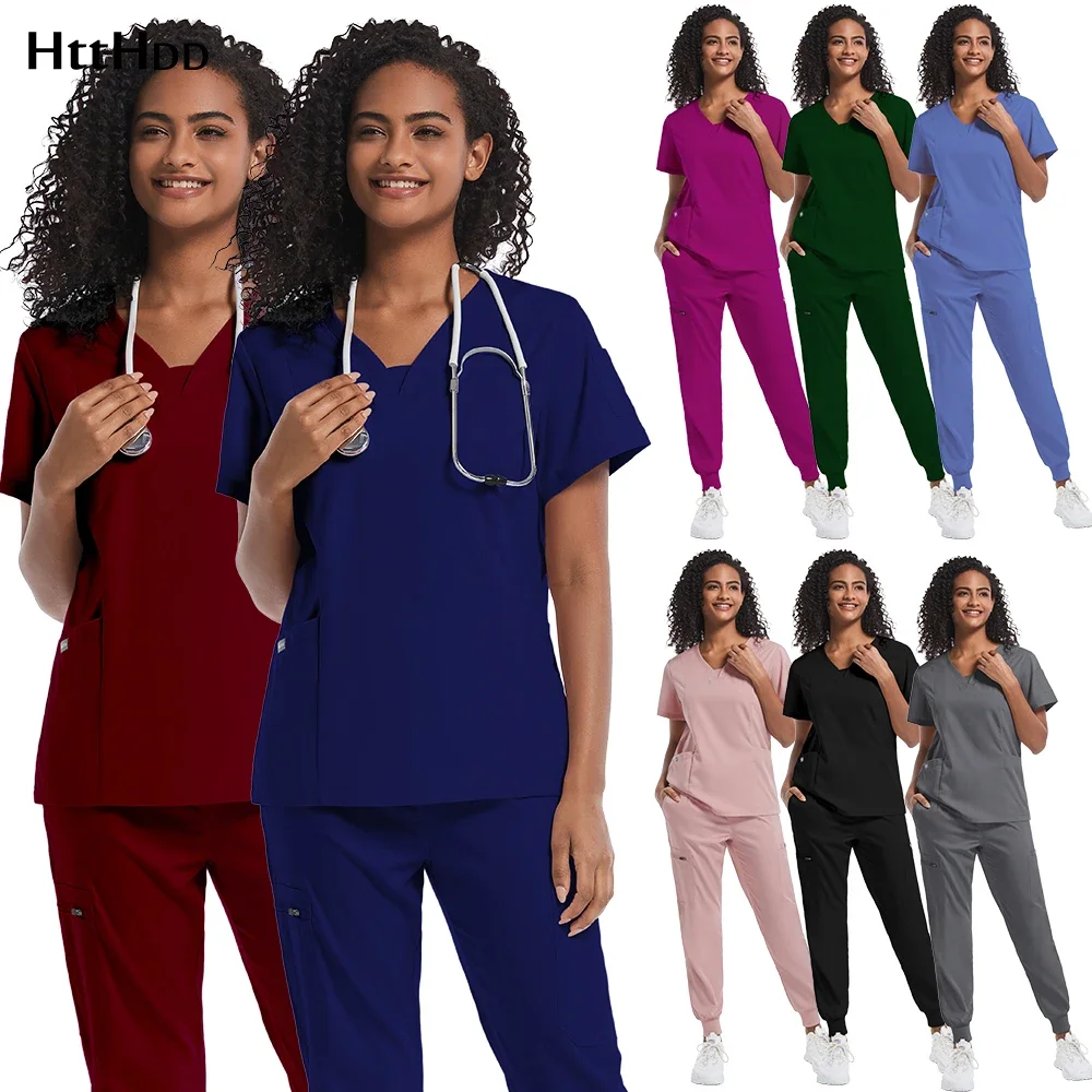 

High Quality Medical Scrubs Wholesale Scrub Sets Uniform Women Joggers Unisex Doctors Nurses Dentists Veterinary Working Clothes