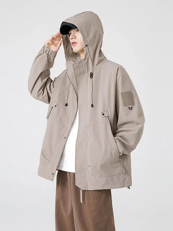 

TUCANO Мужская куртка с капюшоном, ветрозащитная уличная рабочая одежда, пальто фиолетового цвета, весна-осень, новинка свободного кроя, полиэстер, длинная молния све