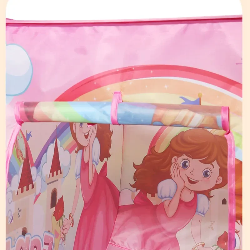 Roze prinses tent speelhuisje speelgoed voor baby kinderen kinderen meisjes binnen buiten opvouwbaar pop-up 3 opening 2-3 personen