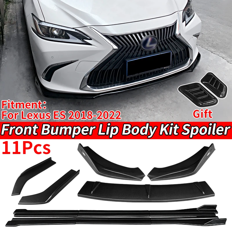 High Quality Car Front Bumper Splitters Lip Body Kit Spoiler Side Skirts Extensions Rear Wrap Angle ABS For Lexus ES 2018-2022