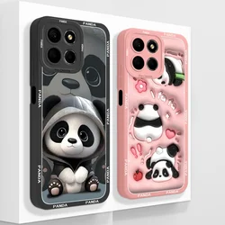 For Honor X6 X6S X6A X6B X5 Phone Case Panda Soft Liquid Silicone Full Protection Bumper For HonorX6 X 6 Shockproof Back Cover