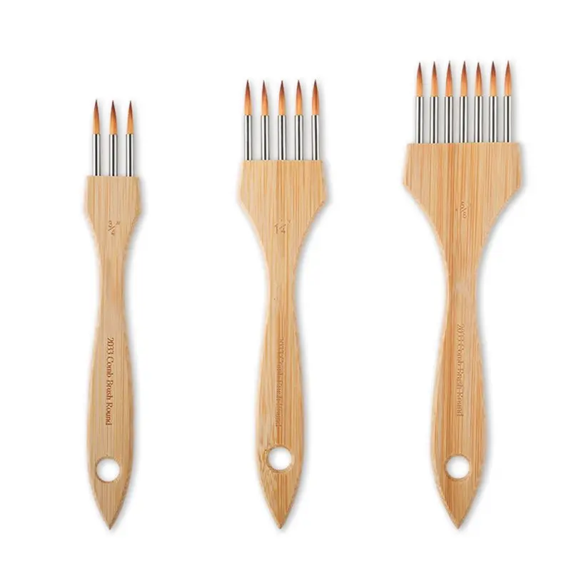 N36R-For Painting For Artist For Watercolor Paintbrush Set-3Pcs Synthetic Brushes Wide Mop Brush Surikomi Brush A