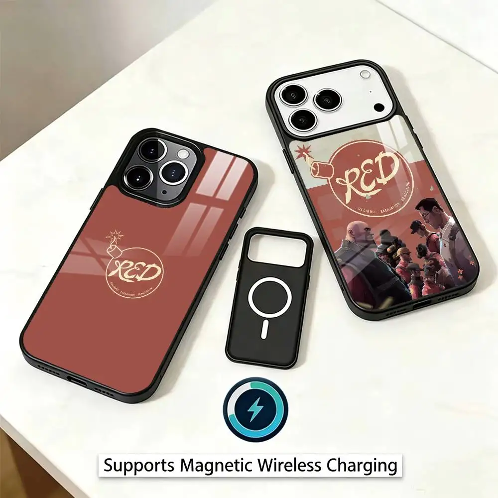 G-Game Team Fortress 2 Phone Case For iPhone17,16,15,14,13,12,11 Plus,Pro Magnetic Supports Magnetic Wireless Charging