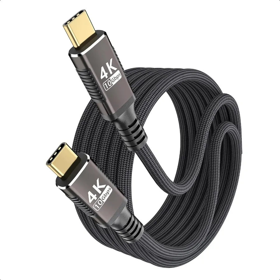 

Длинный кабель USB C — USB C, 10 футов, совместимый с кабелем Thunderbolt 3USB C 3.1 Gen 1, 10 Гбит/с, передача данных, видео 4K при 60 Гц, 2K при 120 Гц