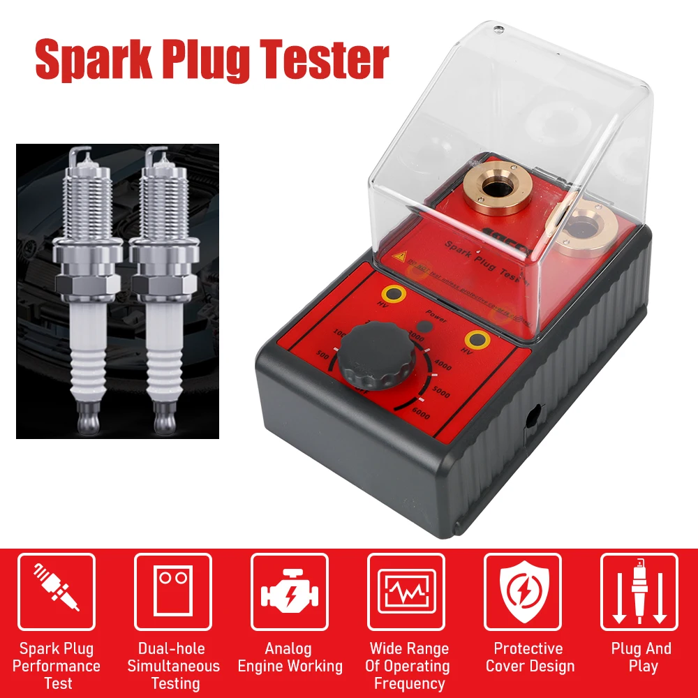 0-6000RPM 12V Car Spark Plug Tester Diagnostic Tool Analyzer Ignition System Test Motorcycle Truck Gasoline Vehicles Accessories