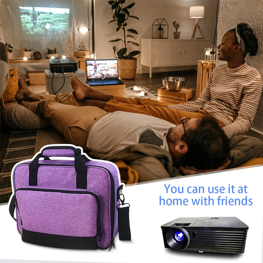 Projector Storage Bag with Storage Pockets Lens Storage Bag Portable Multifunctional Tool Bag Sleeve Travel Bag Video Projector