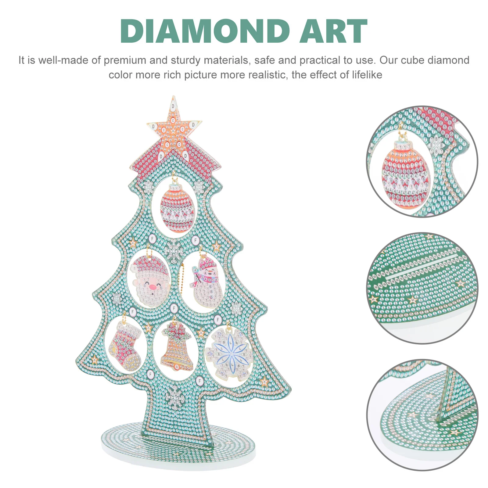 

1Set Diamond Christmas Tree Art DIY Embroidery Kit Decorative Colorful Crystal Clear Surface Diamond Picture for Festive Home