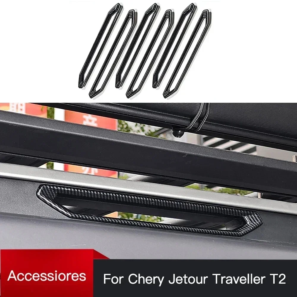 

Cherry Jetour Traveller 2023 2024, Jetour T2, багажник на крышу из углеродного волокна, декоративная полоса, крышка пластины