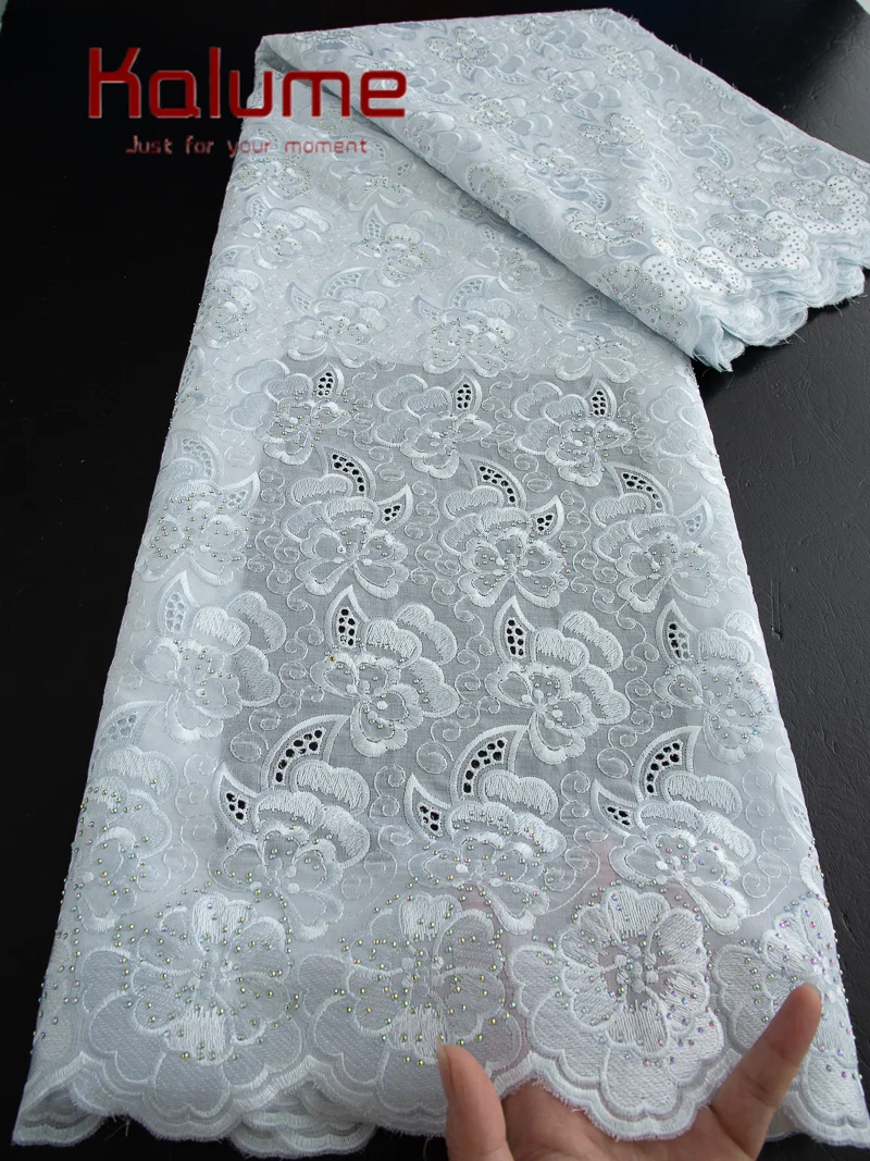 ผ้าลูกไม้ Kalume Lace 2025 คุณภาพสูง ผ้าลูกไม้ฝ้ายแอฟริกันในสวิตเซอร์แลนด์ ผ้าลูกไม้สวิสไนจีเรีย วัสดุสำหรับตัดเย็บชุดผู้หญิง