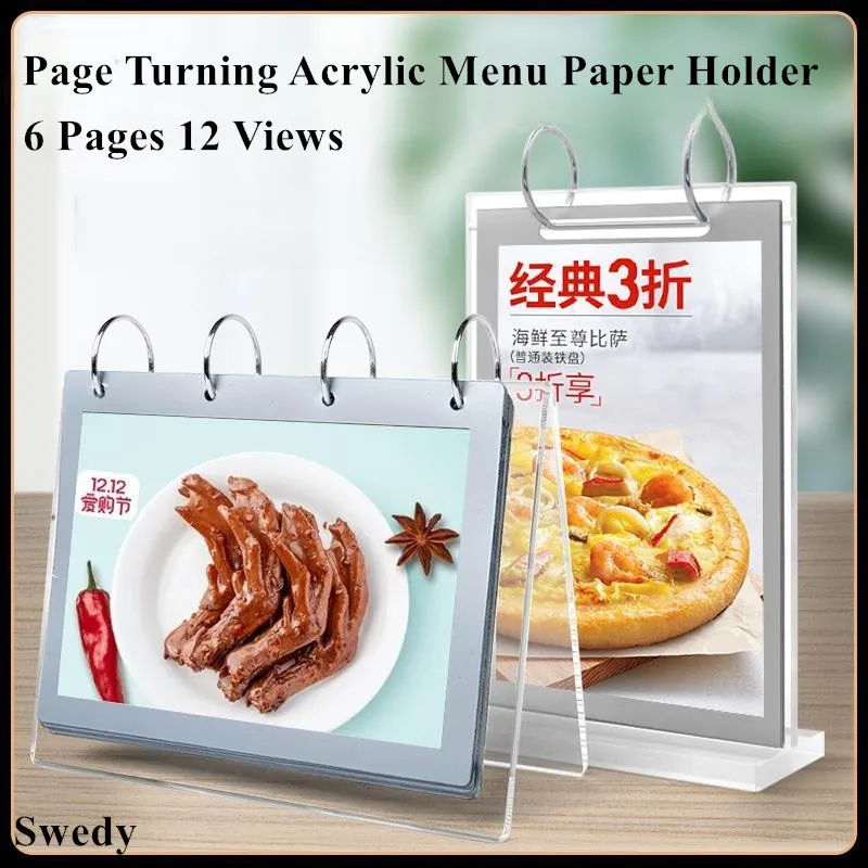 

A6 110x160mm Flip Table Card Stand Acrylic Sign Holder Display Stand Menu Paper Holder Price Picture Photo Frame