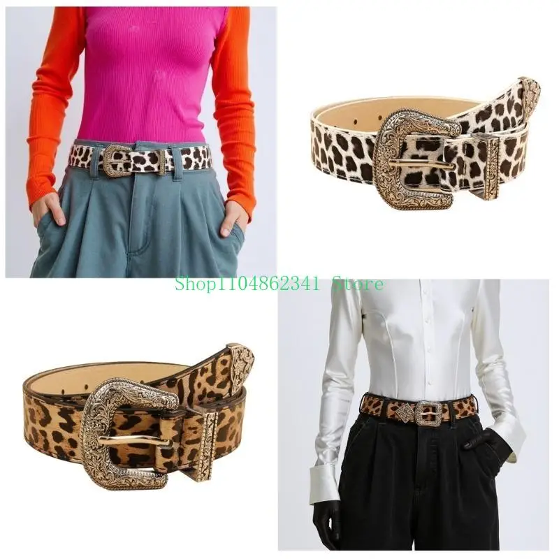 5ASD Cowgirl пояс леопардовый припечаток пояс стильный горячий ретро для джинсов платье