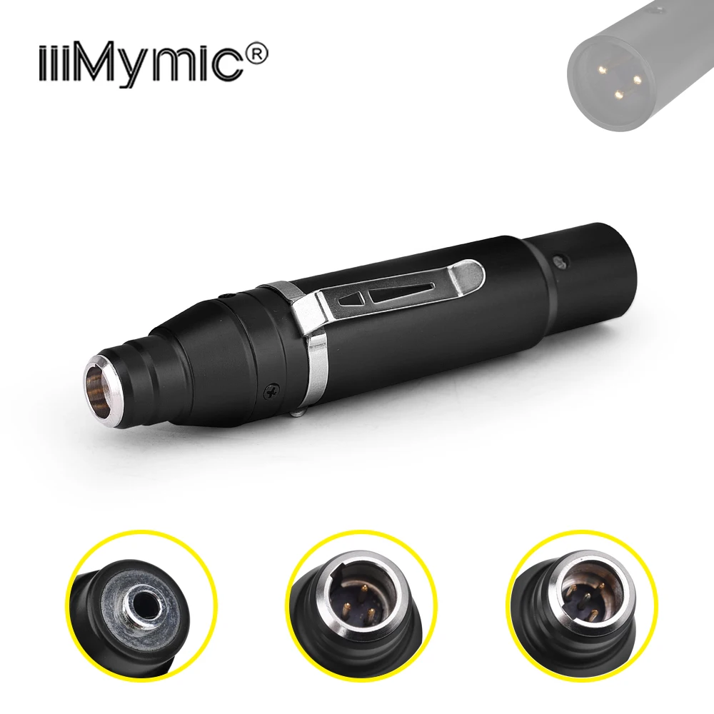 iiiMymic 48V Power Optional Sensitivity Phantom Adapter XLR 3Pin 4 Pin TA4F 3.5mm for Musical Instrument Headset Lavalier Mic