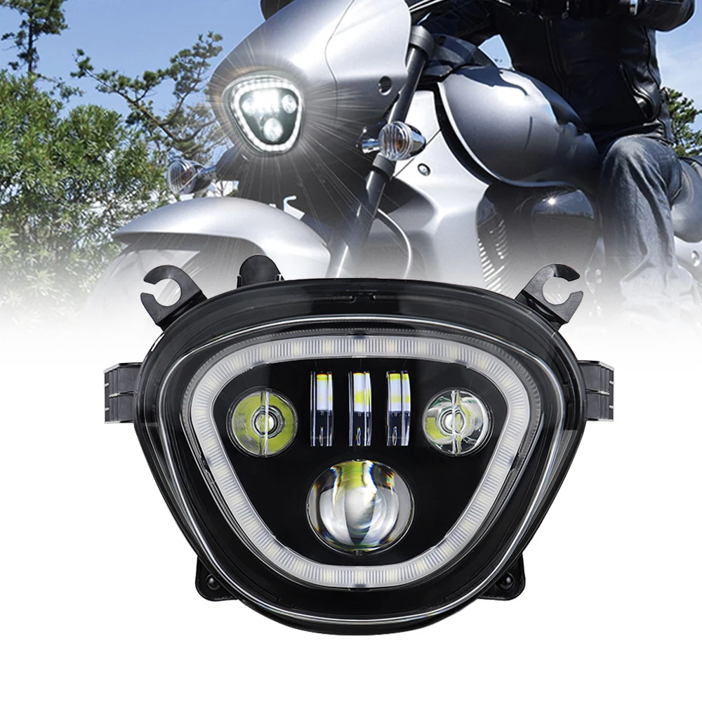Afbeelding 7: Wukma M109R LED Koplamp Hoog/Dimlicht Met Halo DRL voor Boulevard M109R 2006-2019 Motorfiets Verlichting systeem