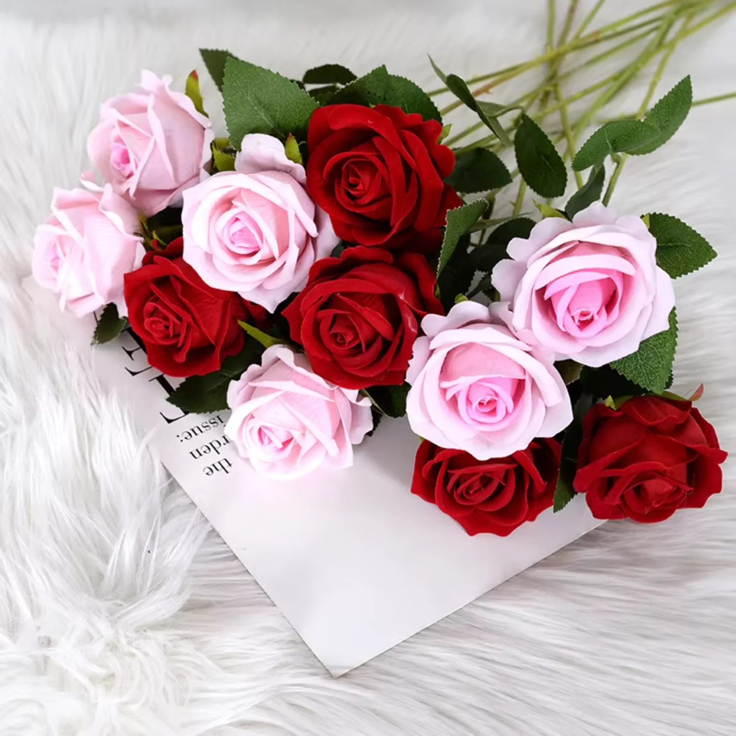 velvet wholesale hottest artificial latex real touch rose  single rose for wedding table decorative