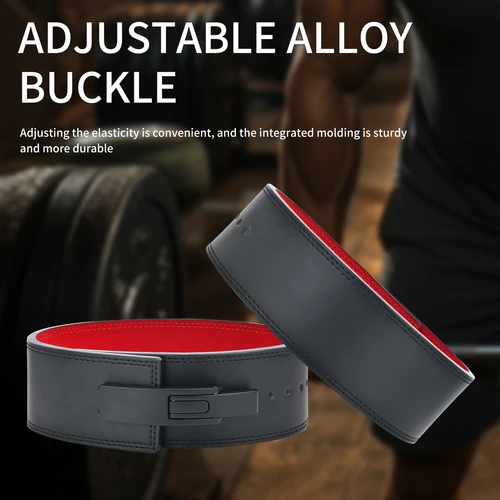 Imagen 2 del producto Cinturón de levantamiento físico de piel de vaca, cinturón ancho para levantamiento de pesas, gimnasio, culturismo, barra, levantamiento de pesas, cinturón de entrenamiento, Protector de cintura