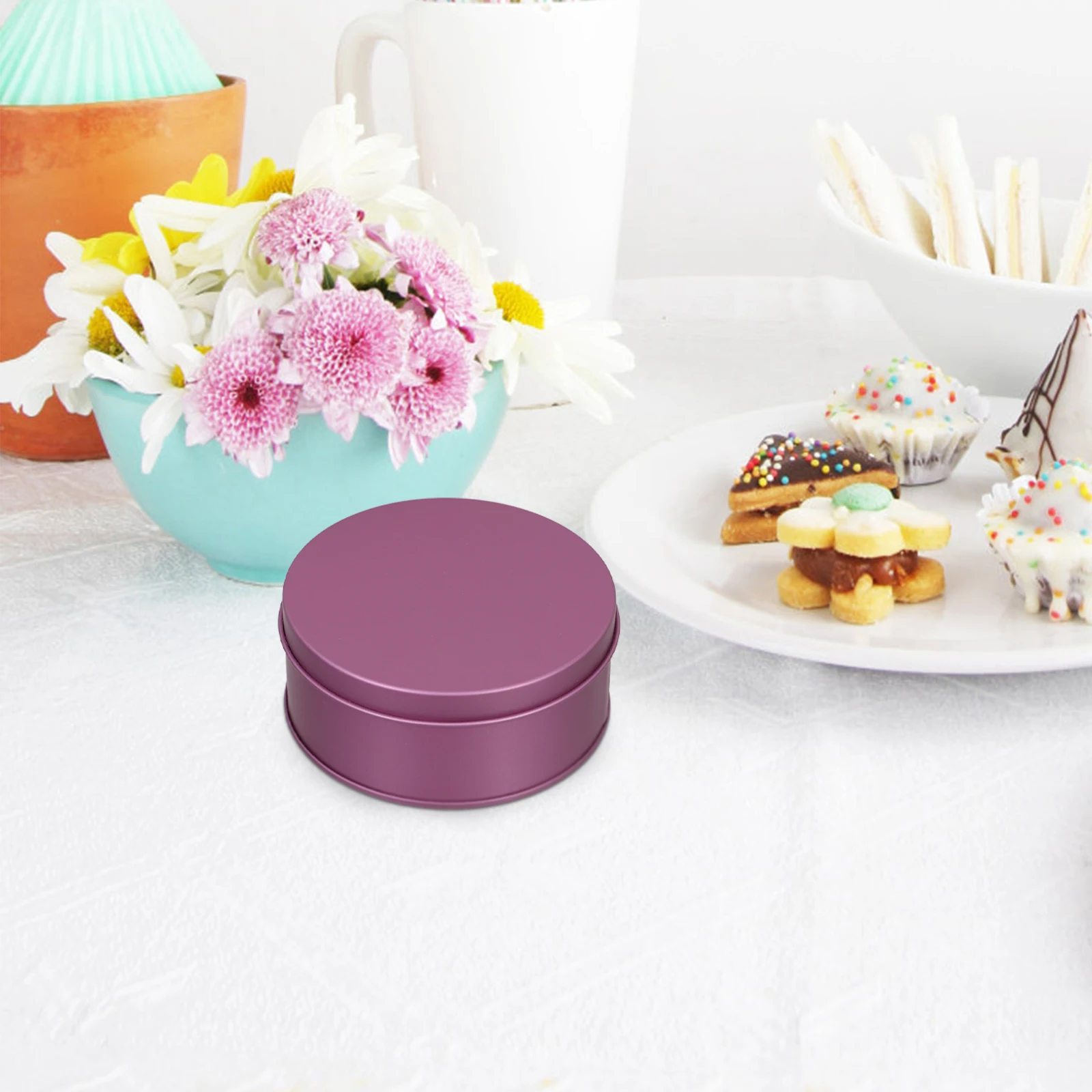 

4pcs Large Tinplate Cookie Candy Storage Boxes Sealed Freshness Gift Containers Metal Tin Box Home Decor Organizer