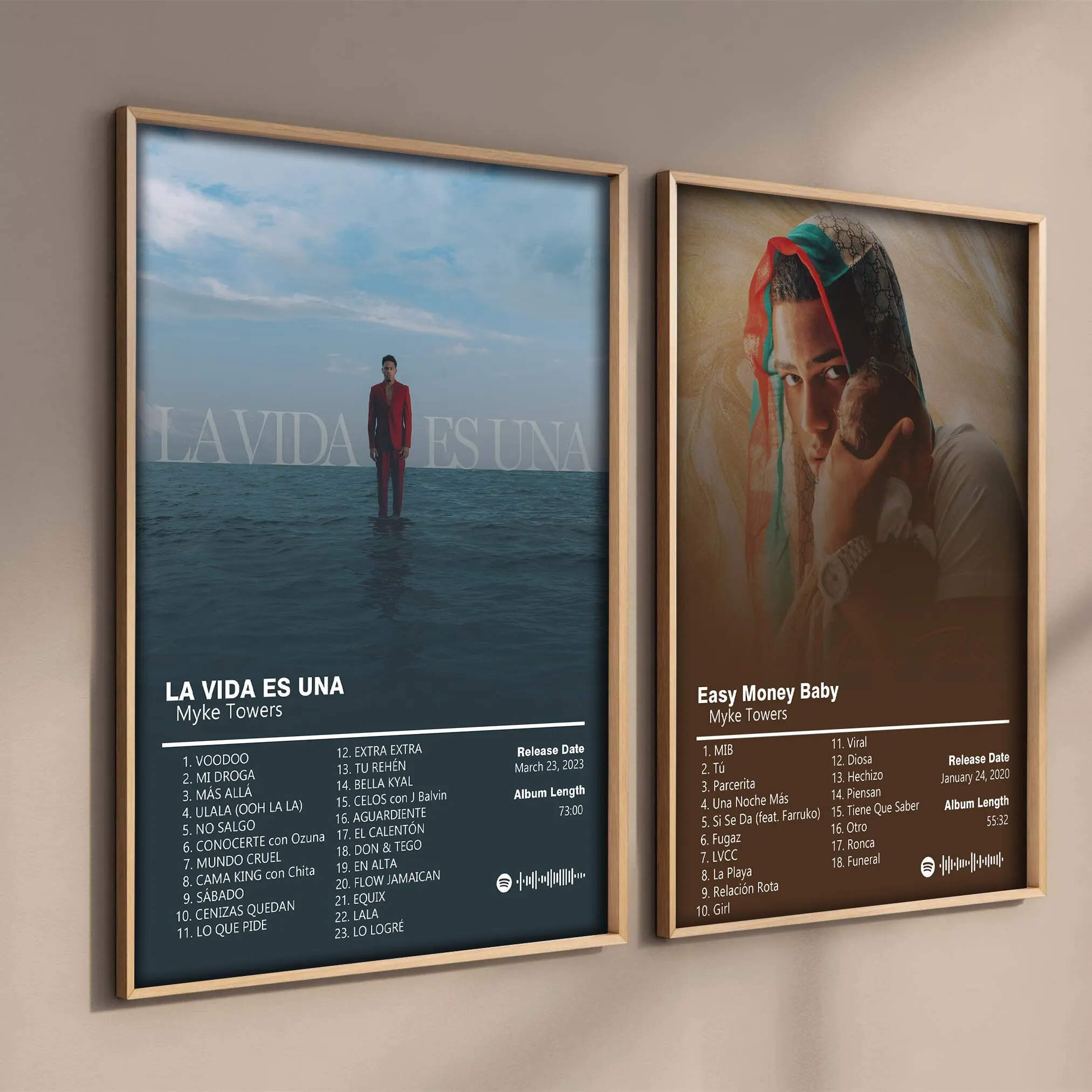 Myke Towers LALA-portada de álbum de música, póster en lienzo, decoración artística de pared Pop Rap para el hogar, música vibrante, impresiones individuales para Inter moderno