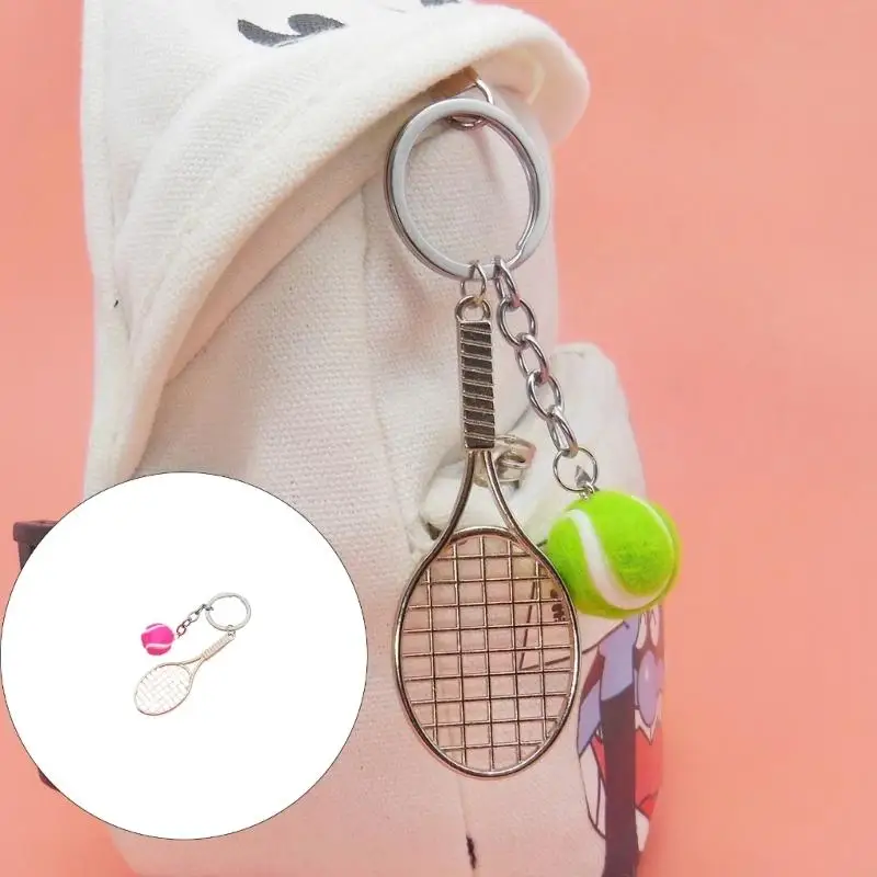 Sporty Zinc Alloy Holder Detailed Tennis Ball Charm Lightweight Daily Essential
