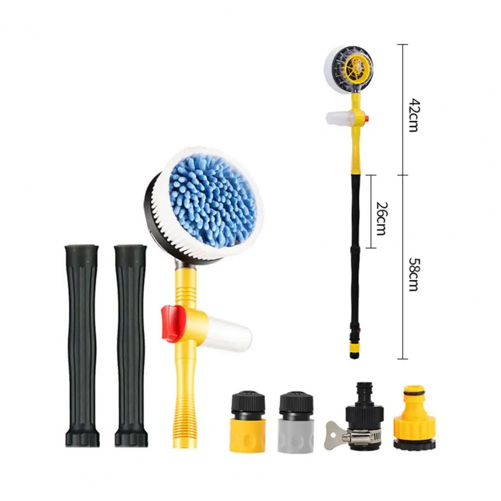 Car Rotary Wash Brush Kit 360 Degree Automatic Rotating Adjustable Dip Wash Brush High Pressure Washer for Vehicle Cleaning