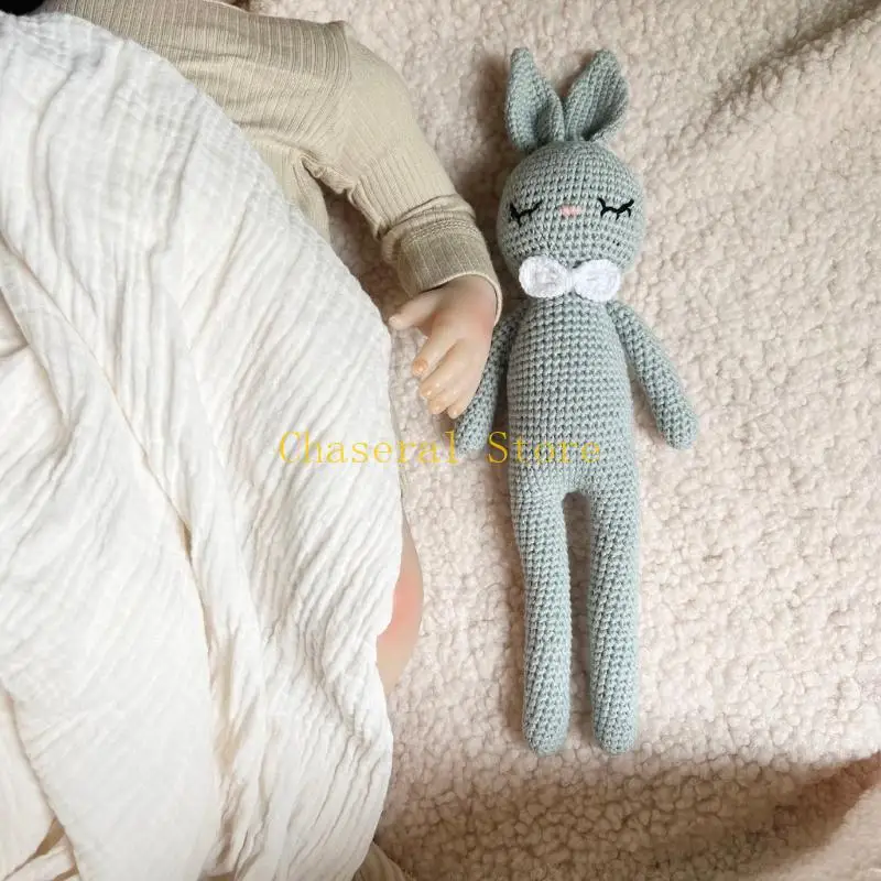 E7ce búp bê nhồi bông Đồ chơi Thỏ Đồ chơi mềm mại Thú ý Thỏ Búp bê sớm Giáo dục Trẻ mới biết đi HOME DECORS 33cm/13in