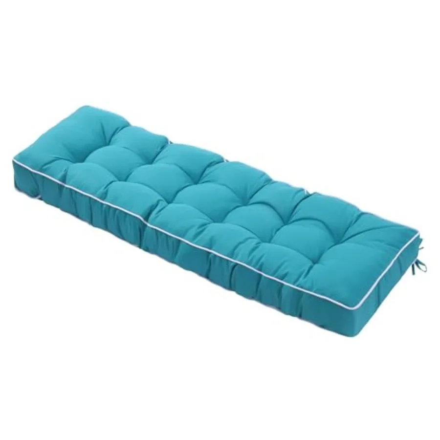 

3 Seat 57 Inch Outdoor Porch Swing CushionsWater-Resistant Tufted Patio Swing Replacement Cushions