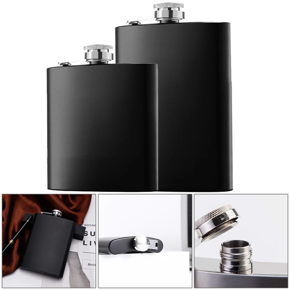 6/8oz Matte Black Hip Flask Stainless Steel Hip Flask With Funnel Pocket Hip Flask Alcohol Whiskey Hip Flask Screw Cap