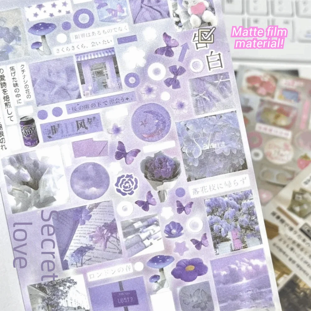Kreatives 24-seitiges Stickerbuch, rosa, DIY-Tagebuch-Aufkleber, japanischer Stil, Cartoon-Scrapbook-Aufkleber, Schreibwaren – Detail 33