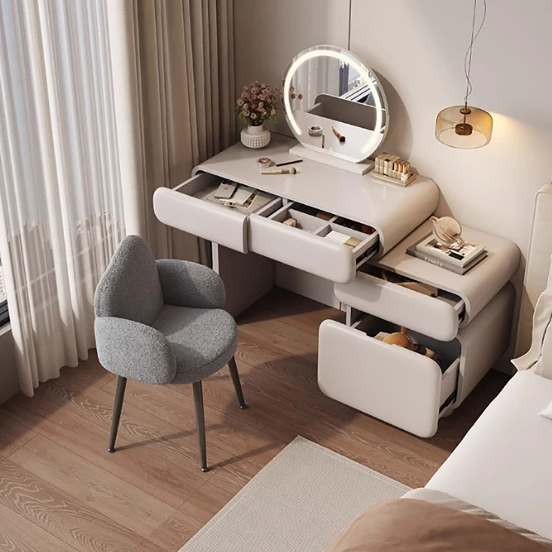 

Makeup Cream Style Vanity Table Design Storage Drawer Modern Vanity Table Mirror Storage Comfortable Penteadeira Home Furniture