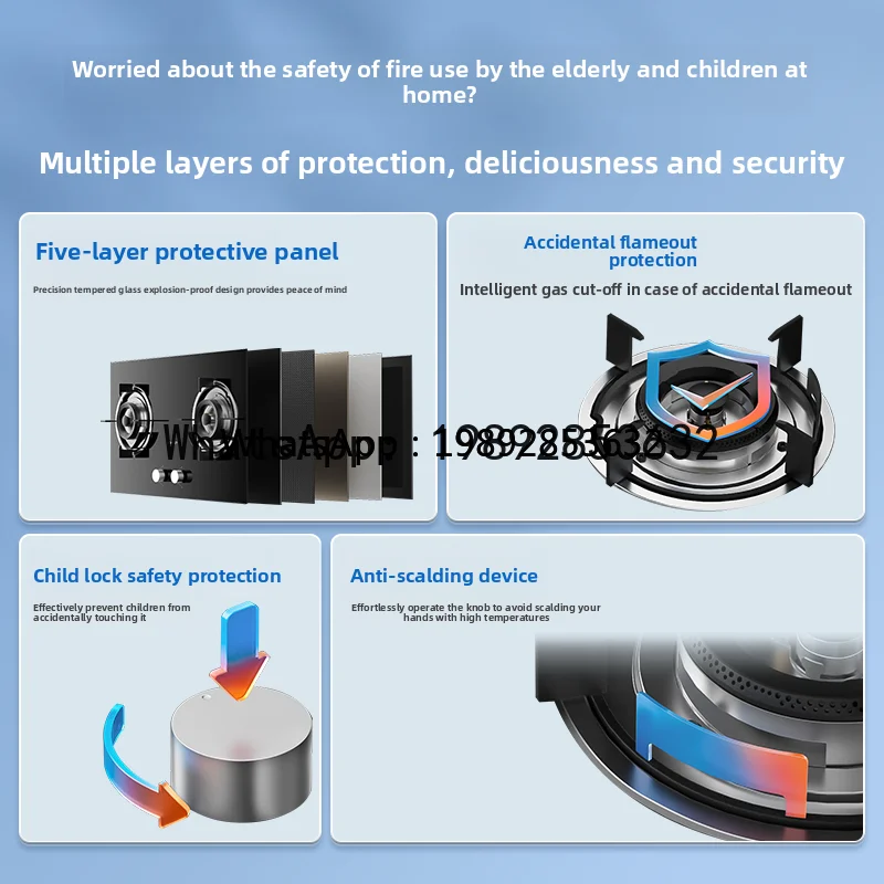 O2-11 Star Series 20B2A/B0A Natural Gas Gas Stove Household Double Stove Top Fierce Fire Liquefied Gas Stove