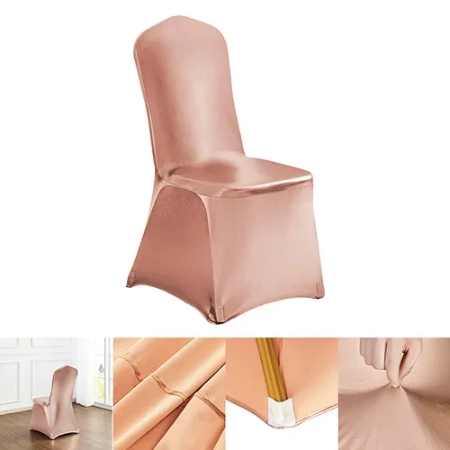 브론징 핑크 의자 커버, 탄성 의자 커버, 라이크라 다이닝 룸 의자 커버, 호텔 쇼 장식