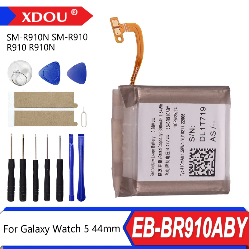 

Brand New EB-BR910ABY 398mAh Battery For Samsung Galaxy Watch 5 44mm SM-R910N SM-R910 R910 R910N Smart Watch Batteries +Tools