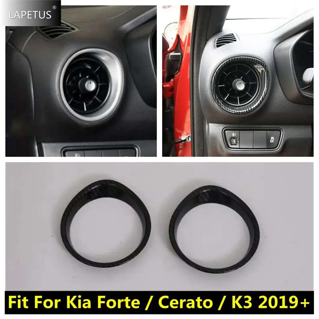 

Dashboard Air Condition Vent Outlet Decor Ring Cover Trim For Kia Forte / Cerato / K3 2019 - 2023 Carbon Fiber / Car Accessories