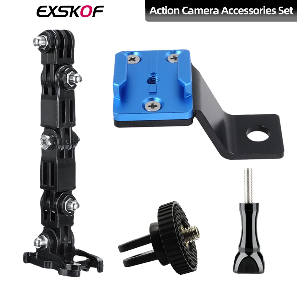 For GoPro Motorcycle Mirror Mount Adjustment Arm 1/4\'\' Screw Adapter For GoPro Hero 13 12 11 10 Insta360 X4 X3 DJI Action 5 4 3