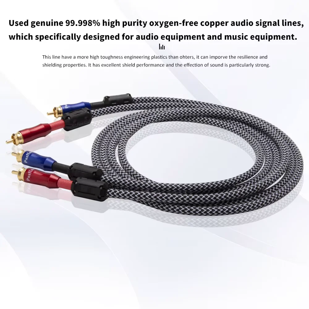 

2Pcs/Pair High Quality Hifi RCA To RCA Cable 4N-OFC Audio Cable / 0.2M 0.3M 0.5M 0.75M 1M 1.5M 2M 3M 5M