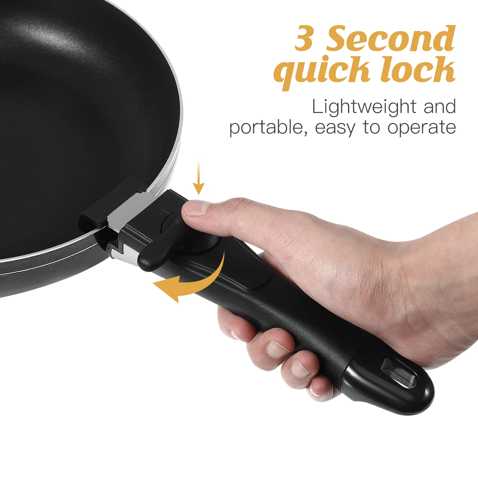 Pan Handle Fry Grip Replacement Removable Panhandle Self-Lock Detachable Anti-Scalding Silicone Pans