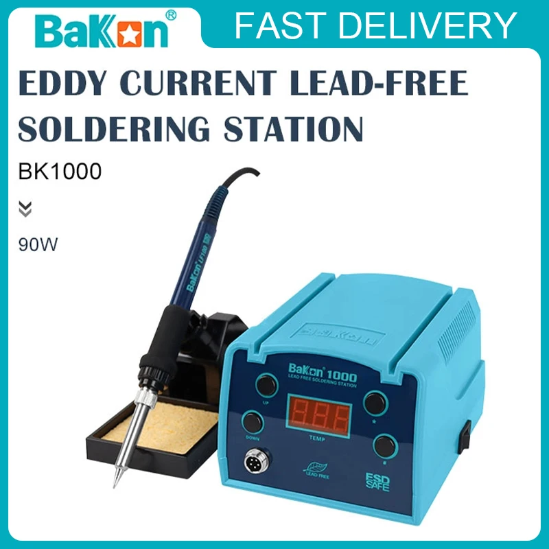 Bakon BK1000 90W High Frequency Hot Air Soldering Station Digital Constant Temp Welding Iron Kit for Electronic PCB Repair