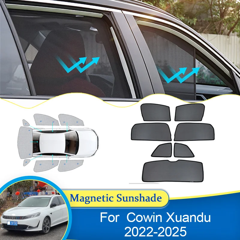 For Cowin Xuandu Bahman Respect Kaiyi E5 2022 2023 2024 2025 Magnetic Curtains Sunshade Shading Visor Car Auto Part Accessories