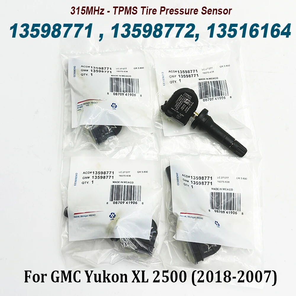 

13598771 4PCS TPMS SENSOR For Cadillac ESCALADE Chevrolet SILVERADO GMC ACADIA Tire Pressure Monitor 23445327 13598772 315mhz