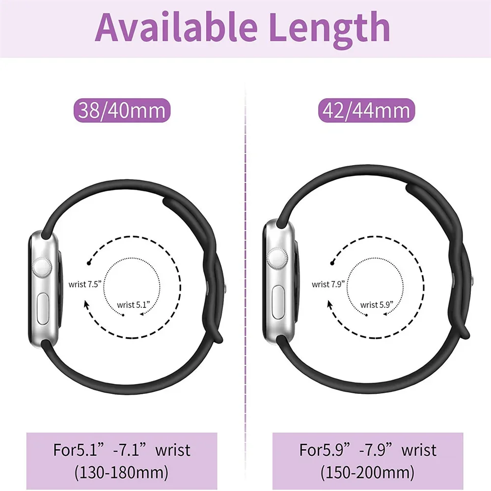 Silicone Strap For Apple Watch Band 45mm 44mm 49mm 41mm 40mm 42mm 46mm Sport Soft bracelet iwatch series 10 9 8 7 se 4 5 6 Ultra