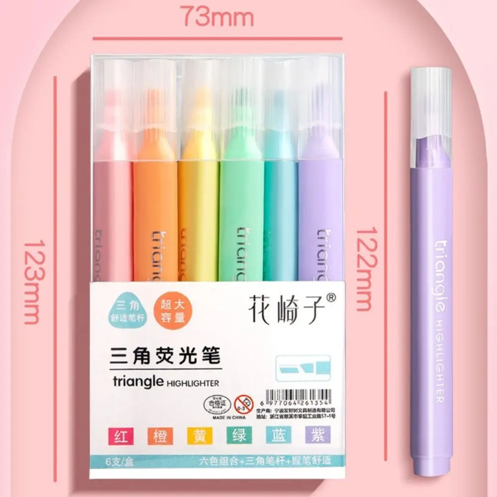 Triangle Penholder Highlighter Pen Painting Graffiti Eye Protection Marker Pen Morandi/Macaron Color Large Capacity