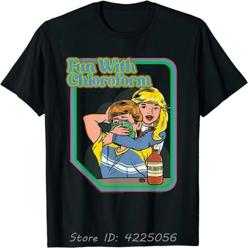 أزياء تي شيرت جديد متعة مع Chloroform مضحك النكات الداكنة الكبار الفكاهة هدية تي شيرت ملابس علوية من القطن تيز اللياقة البدنية التي شيرت