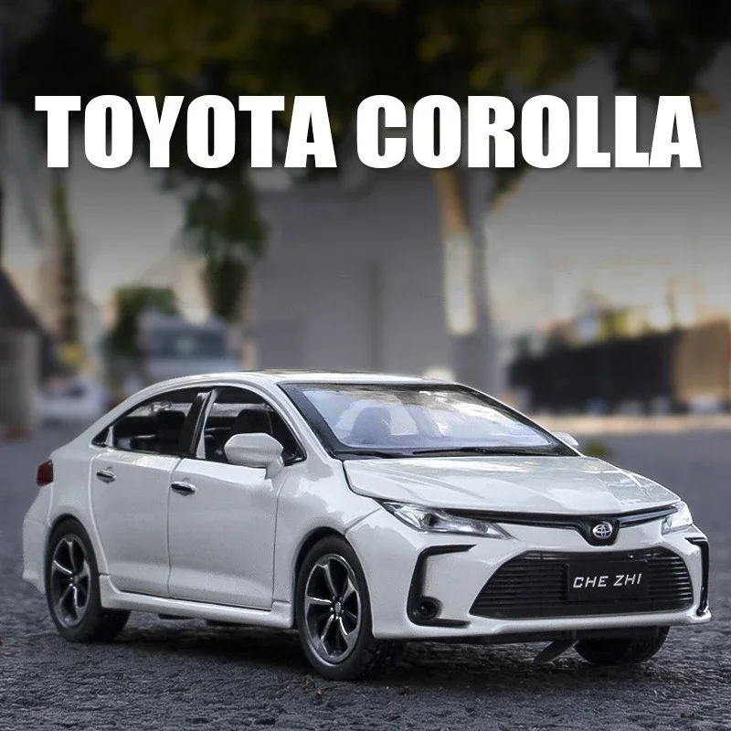 Modèle de voiture Toyota CorTrustHybrid en alliage moulé sous pression et véhicules jouets, son et lumière, dos nervuré, cadeaux pour enfants, 1:32