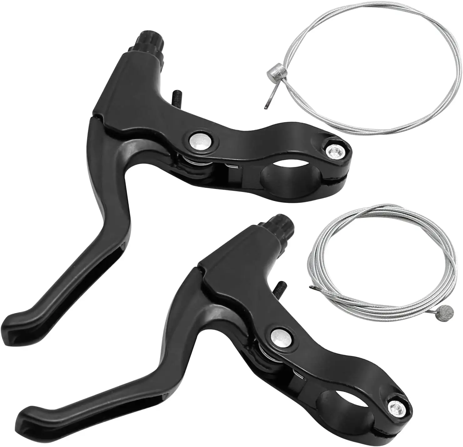 1 Paar MTB-Fahrradbremshebel für V-Bremsen/Scheibenbremsen, Aluminiumlegierung, Schwarz, mit Bremszug – Detail 11