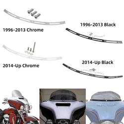 Motorcycle Accessory Windscreen Windshield Trim 304 Stainless Steel For Harley Touring Electra Glide Street Glide FLHXS 1996-24