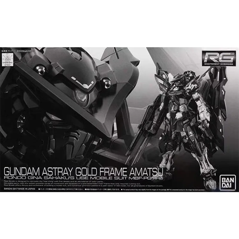 Original Genuine Bandai Anime GUNDAM Astray Gold Frame Amatsu MBF-P01-Re PB RG Assembly Model Toy Action Figure Gift Collectible