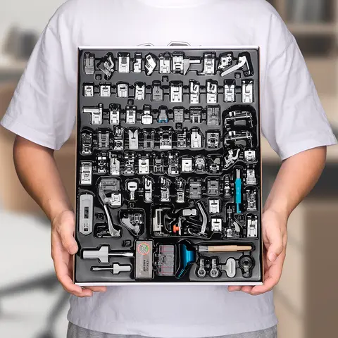 82Pcs Professional Sewing Machine Presser Feet Set for BrotherSinger Janome Babylock Kenmore Low Shank Sewing Machines Accessori