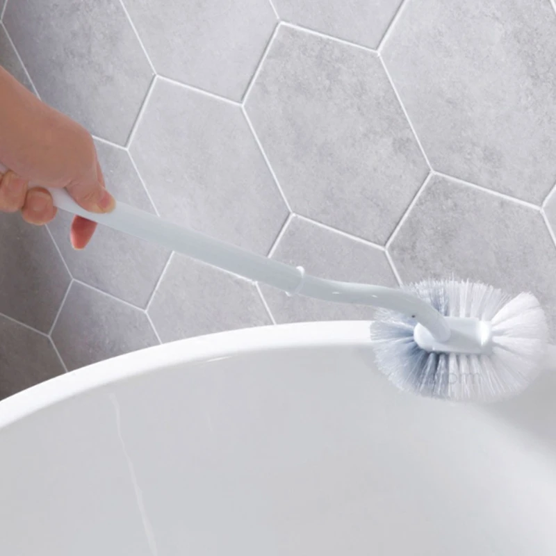 LJL-Toilet Brush With Soft Bristle Toilet Brush Wall Mounted Cleaning Brush WC Brush Deep Cleaning Compact Handle