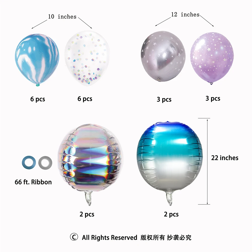 Iridesent Party Latex Foil Balloon Decorations for Girls Holographic Birthday Party Wedding Baby Shower Wedding Balloon Supplies