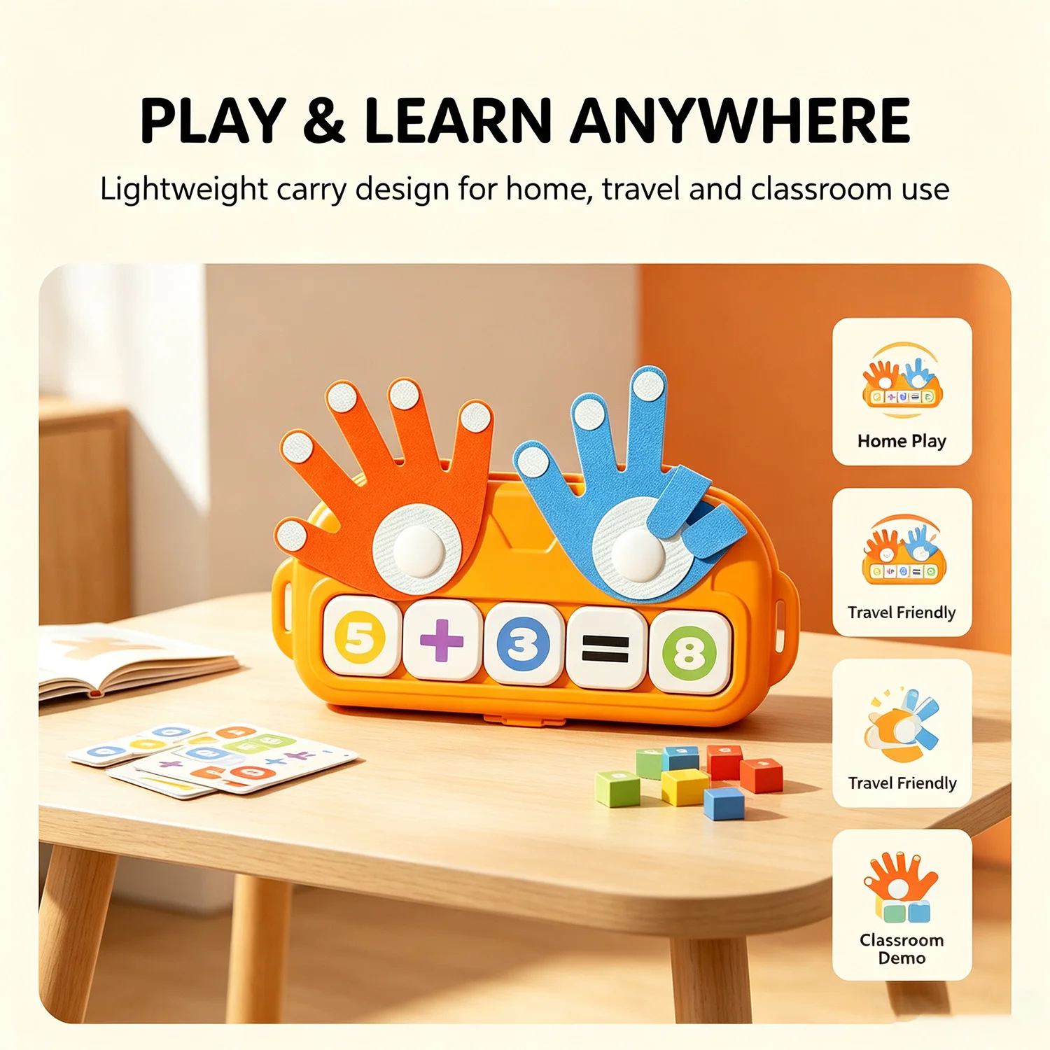 Finger Counting & Number Matching Game, Early Educational Interactive Math Console , Preschool Addition Subtraction Teaching Aid
