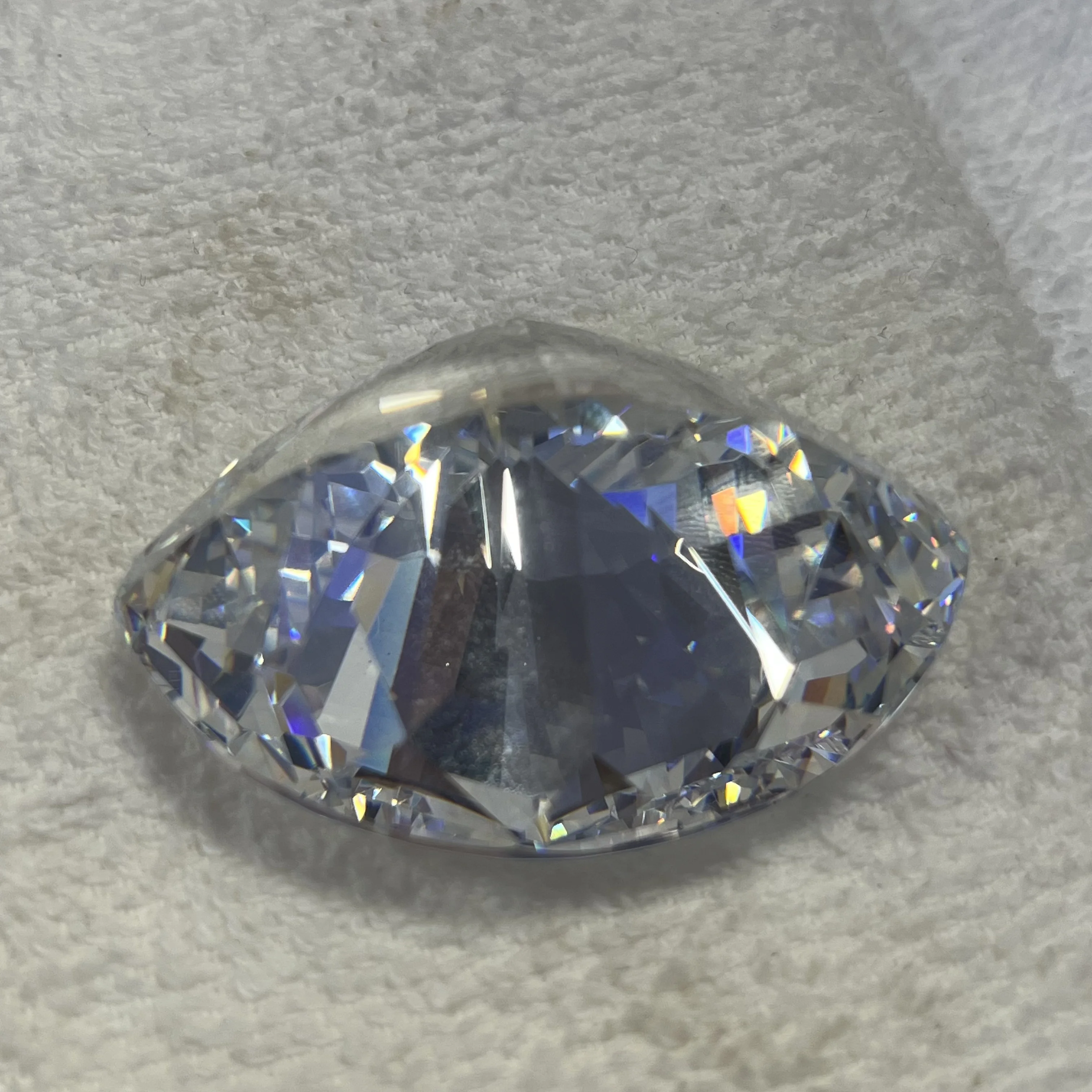 40X50mm White Color Fan Shape The Centenary Diamon D Cubic Zirconia Loose Stone Cz Stone